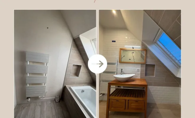 Avant/après d'une rénovation de salle d'eau - Pornichet