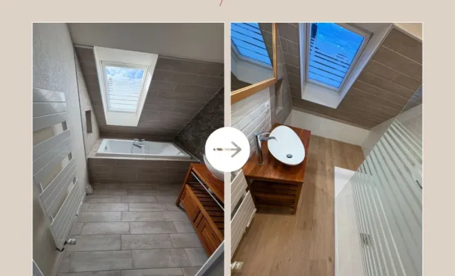 Avant/après d'une rénovation de salle d'eau - Pornichet